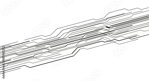 Circuit Board Lines and Wires Closeup.