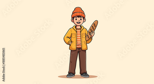 Young Boy Holding a Snowboard Ready for Winter Sports.