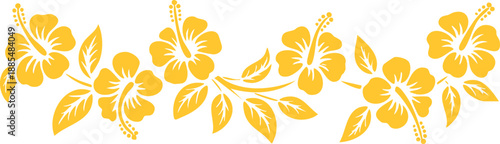 Botanical Hibiscus Scroll Border