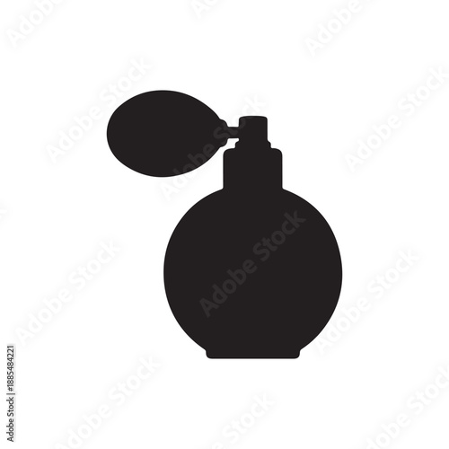 Retro deodorant Perfume bottle with atomizer or spray pump icon black color vector illustration flat style image