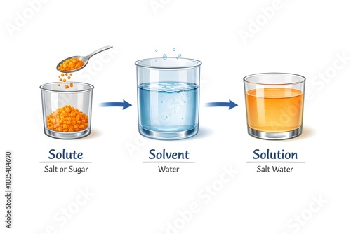 Visual Representation of Solute, Solvent, and Solution