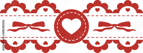 Red Love Lace Border Ornament Decoration