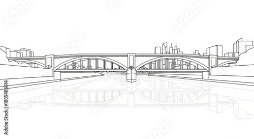 Detailed Sketch of Urban Bridge Structure.