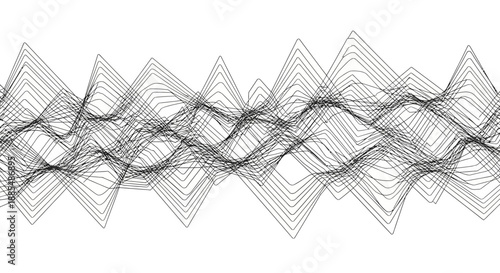 Geometric Pattern of Interconnected Wireframe Shapes.