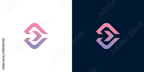 Abstract geometric logo design with modern gradient hues representing connectivity and progress