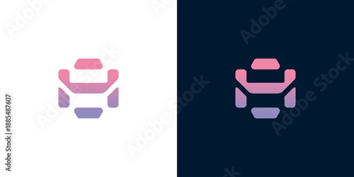 Abstract geometric hexagon logo design with gradient colors, symbolizing innovation and technology for branding