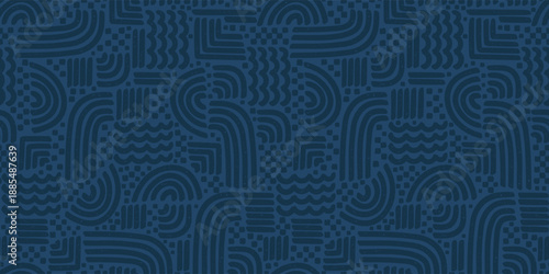 Hand drawn abstract seamless pattern, geometric background, simple style - great for textiles, banners, wallpapers, wrapping - vector design