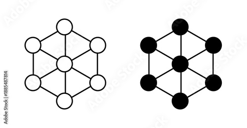 AI Neural Network Structure Line Icon