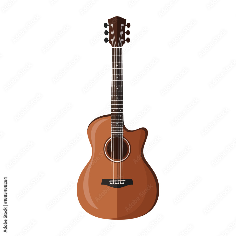 Fototapeta premium Classic Acoustic Guitar Isolated Vector Illustration