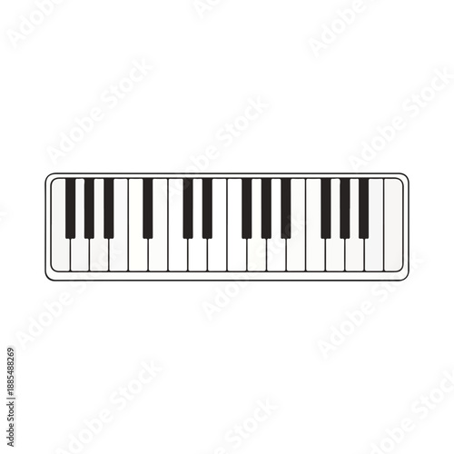 Minimalist Piano Keyboard Icon Vector Illustration