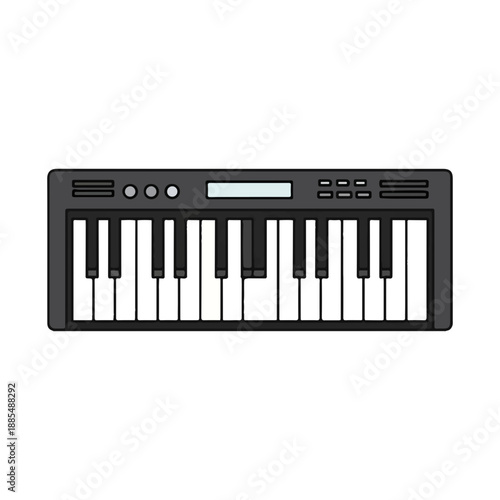 Electronic Keyboard Musical Instrument Icon Vector Illustration