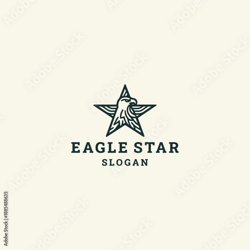 Eagle star logo vector icon illustration style