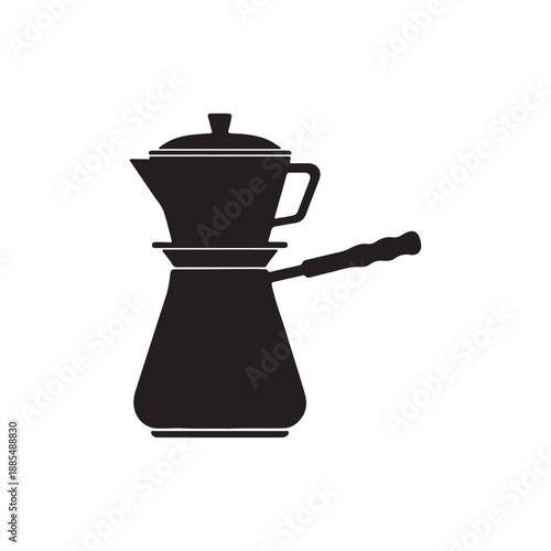 Coffee Pot Brewer silhouette icon vector illustration on white background