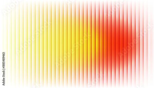 Abstract vertical stripe pattern showcasing a smooth gradient transition from bright yellow to intense fiery red hues on white background