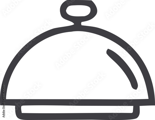 Gourmet's Delight: A minimalist illustration of a covered platter, ready to unveil a culinary masterpiece within. 
