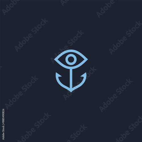 Eye anchor logo in symbolic and balanced minimalist design.
