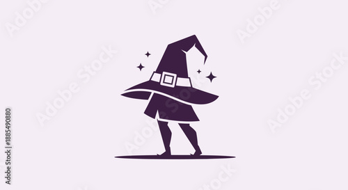 Abstract witch hat silhouette illustration