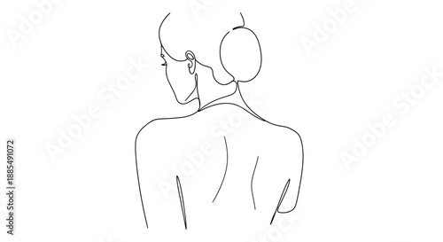 Man Wearing Headphones from Behind.