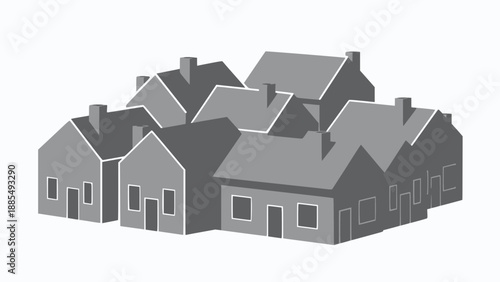 Modern homes in a suburban neighborhood with gray tones