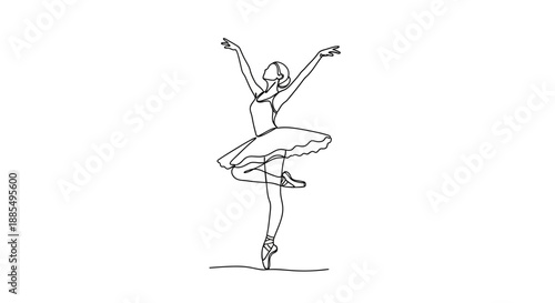 Ballet Dancer in Elegant Pirouette Pose.