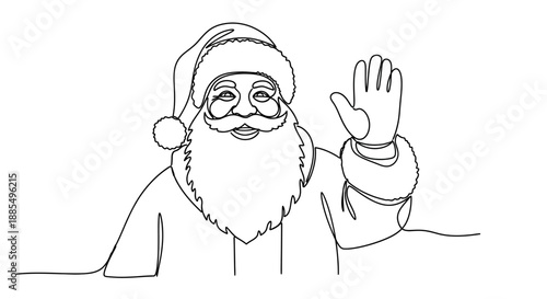 Santa Claus Cartoon Character Waving Hand.