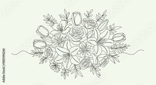 Floral Wreath with Leaves and Fruits.