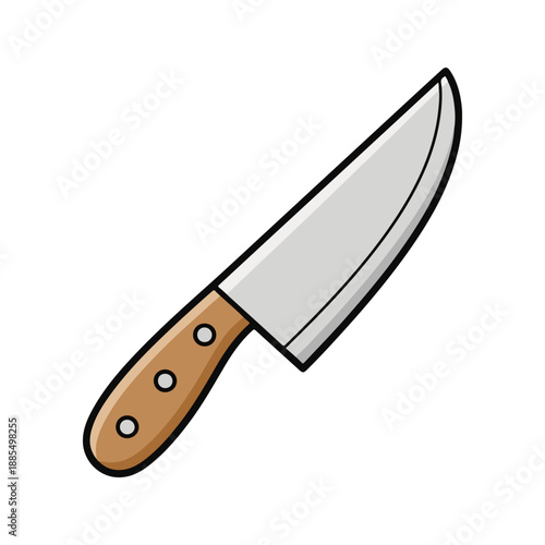 Cartoon Chef Knife Vector Icon