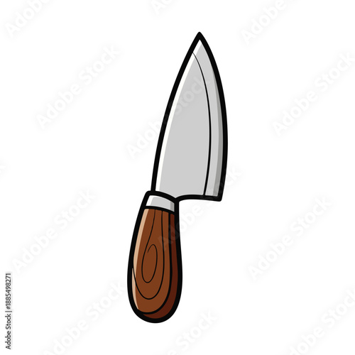 Cartoon kitchen knife simple illustration isolated on white