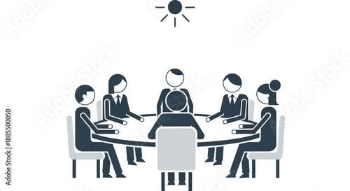 Business Professionals Meeting Around Conference Table.