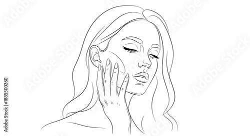 Woman Applying Skincare Product to Her Face.