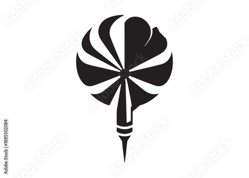 dart logo silhouette vector, dart arrow logo silhouette illustration, target with dart silhouette vector, dart hitting logo vector, goal achievement logo vector silhouette on white background.