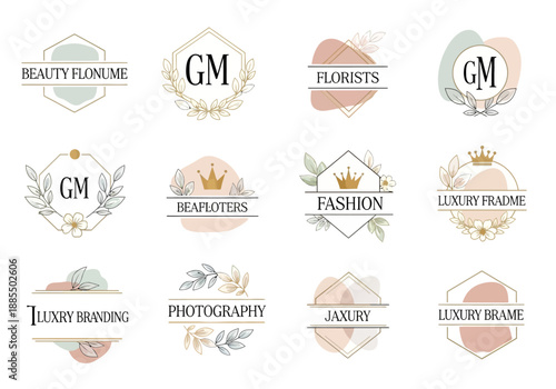 Luxury Floral Logo Collection – Elegant Gold Botanical Branding Designs