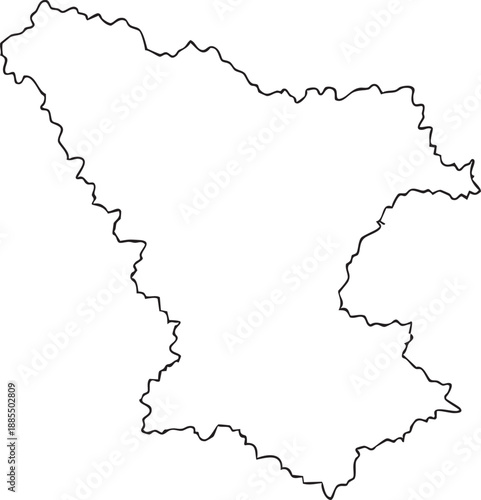 Outline map of irregular geographic region administrative boundary vector illustration