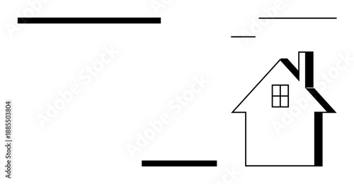 Architecture, real estate, modern design, construction planning, home decor, minimalism. A simple house with geometric lines. Real estate and modern design concept