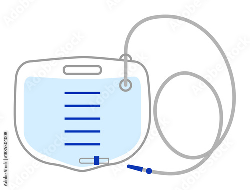 尿道カテーテルとウロバッグのイラスト