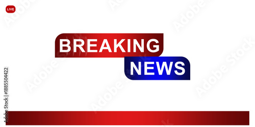 Breaking News Template Title for TV Screen Channel, Flat Vector Illustration with Red and Blue Broadcast Design, Live News Alert Banner for Television Media