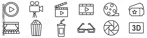 Cinema Vector Icons Collection – Movie, Film, Video	