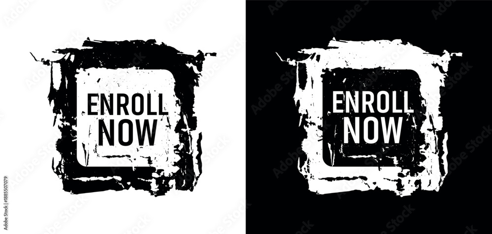 Obraz premium enroll now button on white background
