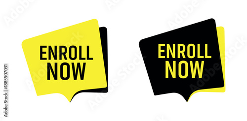 enroll now button on white background
