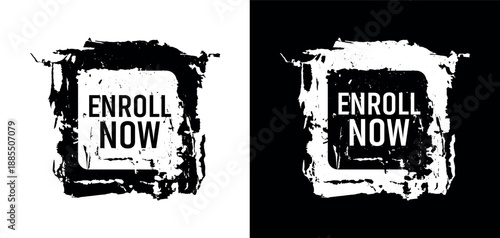 enroll now button on white background