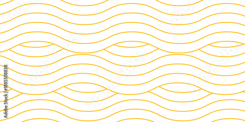 Yellow instant noodle, pasta and spaghetti texture with geometric wavy lines. Ramen, pasta vector pattern. Background abstract food illustration