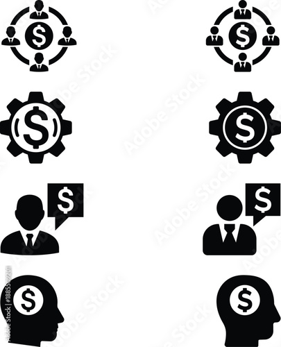 Wallpaper Mural Minimal Financial Strategy and Business Icons Set Torontodigital.ca