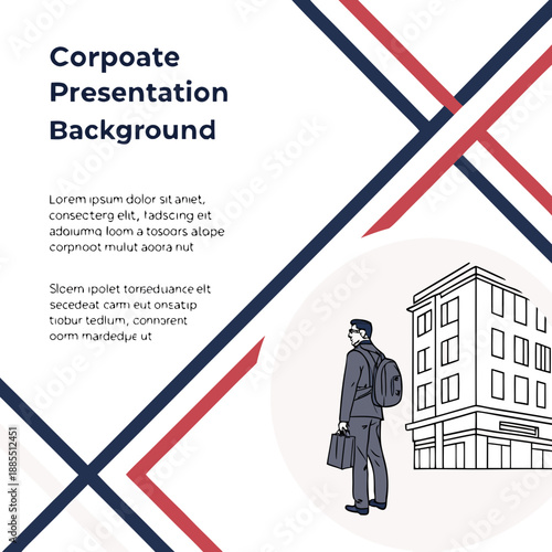 Business professional with a briefcase walking toward a building