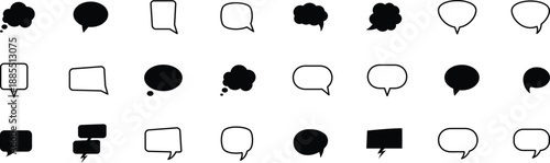  Black speech bubble collection Set of speech bubble  Set of comment speech bubble Big set of speech bubbles. speech bubble isolated icon