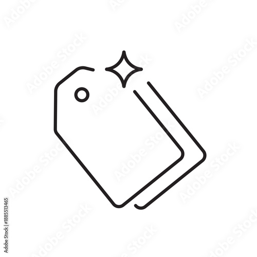 A vector icon of tags representing automatically generated labels by AI, created in line style with editable stroke