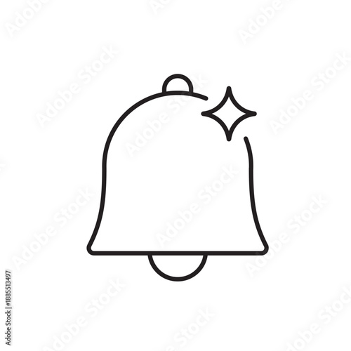 A vector icon representing intelligent notifications powered by AI, created in line style with editable stroke