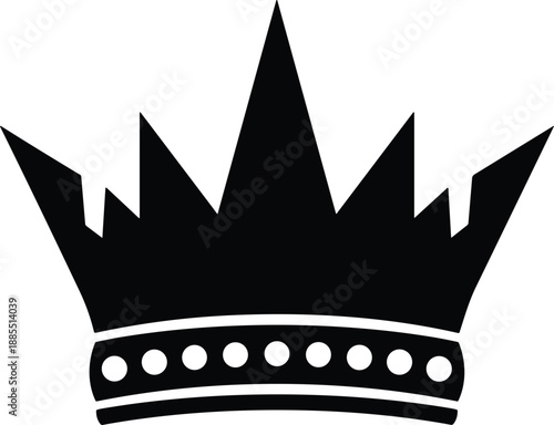 Royal crown silhouette icon showing bold monarchy symbol for king queen luxury branding logo design illustration emblem vector.