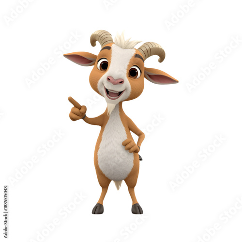 3D cartoon illustration of a cute cow with a big smile.