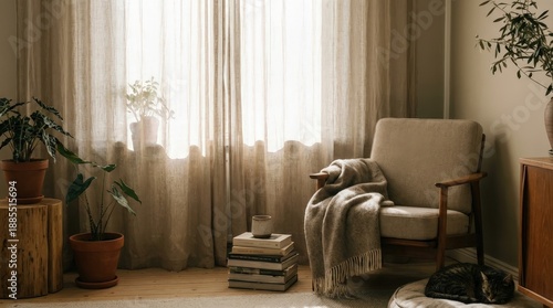 Cozy Living Room with Natural Light and Comfortable Decor