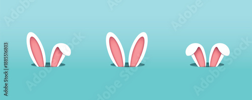 Easter rabbit, easter Bunny ears. Vector illustration.